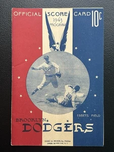 Aug 15 1943 Brooklyn Dodgers Baseball Program vs Cardinals - Musial 2 HRs - Picture 1 of 6