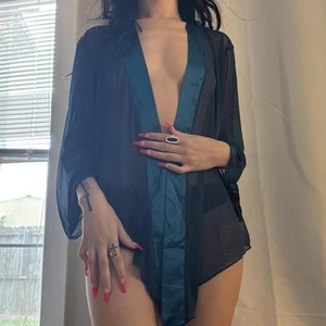 Sexy Y2K/VTG Blue Robe By Chokalate - Picture 1 of 4