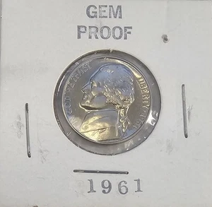 1961 Jefferson Nickel Gem Proof Uncirculated Ungraded #351 - Picture 1 of 2