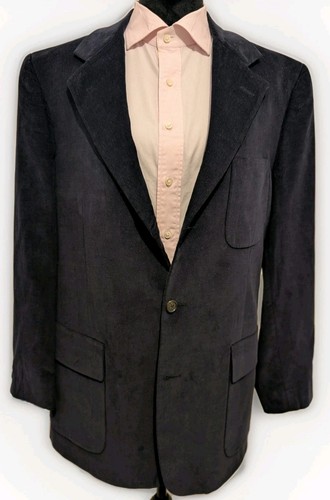 Coach Uomo Mini Velluto a Coste Blazer Sportivo Cappotto Giacca Uomo Taglia 40 Regular Blu