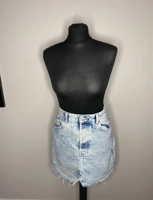 Bershka Women’s High Waist Blue Denim Mini Skirt UK Size 10-Casual Y2K - Image 1 of 4