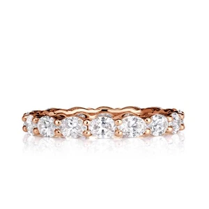 2.00ct Oval Cut Diamond Eternity Band in 18k Rose Gold - Picture 1 of 4
