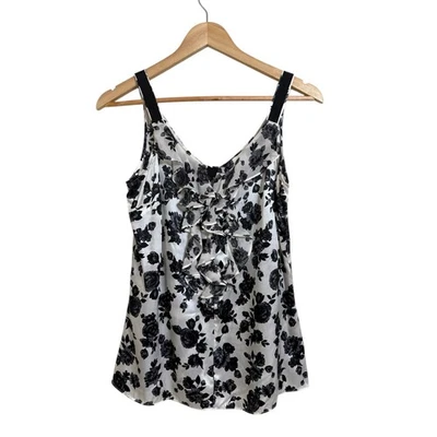 Blusa floral sin mangas de seda para mujer White House Black Market talla pequeña Foto 1 de 4