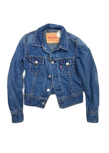 Levis Womens XS Type 1 Iconic Denim Jacket Blue Jean Vintage Inspired Red Tab - Picture 1 of 7