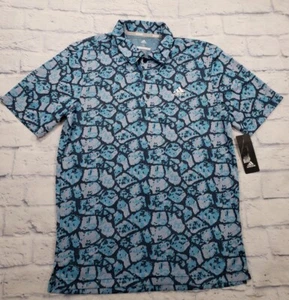 Adidas MENS SIZE S Golf Polo Shirt Cobblestone Jacquard Polo ADVR0844 Blue Camo - Picture 1 of 11