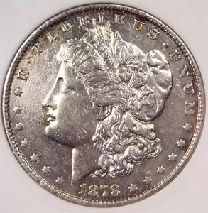 1878 "Open Nostril" Morgan Silver Dollar $1 VAM-14.5 - ANACS AU Dets (Net XF40) - Picture 1 of 4