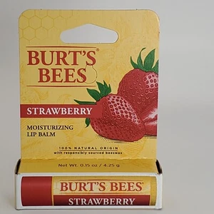Burt's Bees Moisturizing Lip Balm 4.25g / 0.15oz Strawberry New in Box - Picture 1 of 3