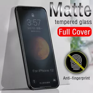 Tempered Glass Screen Protectors For iPhone 14 12 13 XS XR 7 11 SE Matte Frosted - Picture 1 of 22