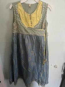 Ethno Pakistanisches Mädchen Angrkha Kleid für Mädchen Alter 10/11 Rasenkleid Hellblau - Bild 1 von 11