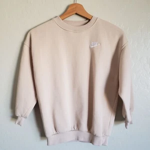 Nike Kids Sportswear Club Fleece Oversized Sweatshirt Sand Drift Sz Girl's Small - Picture 1 of 11