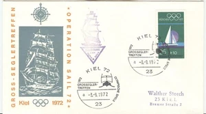 Germany Olympic Games Munich 1972 cover Kiel shippost Zenobe Gramme - Picture 1 of 1