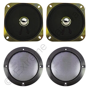 2 x 4"/10cm Arcade Machine Game Cabinet Speakers & Grills 5W (8 Ohm) MAME, JAMMA - Picture 1 of 4