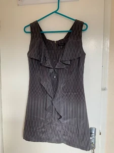 TED BAKER LONDON 100% SILK TAUPE COCKTAIL DRESS - Picture 1 of 5