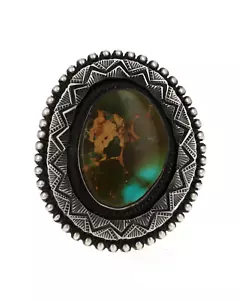 9 - Anello dichiarazione turchese naturale Royston dell'artista Navajo Calvin Martinez - Foto 1 di 5