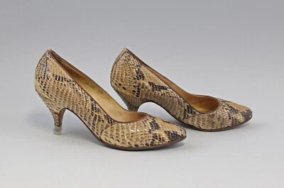 99815031 Par Museo Zapatos Mujer Piel de Serpiente Gr.37/38 Pequeño Defecto - Imagen 1 de 4