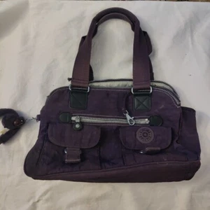 Purple Kipling Shoulder/Tote Bag With 2 Front Pockets & Adjustable Strap - Picture 1 of 5
