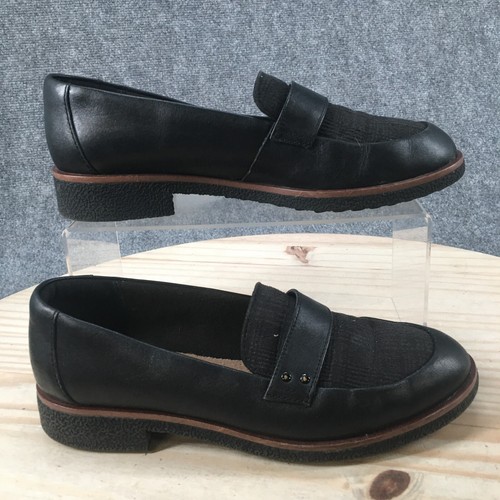 Mocassini slip on Clarks donna 6 5 M Sharon Gracie piatti pelle nera