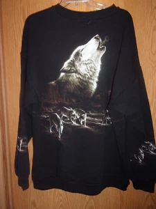 HOWLING WOLVES PACK black XL sweatshirt - Picture 1 of 2