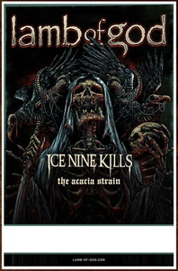 LAMB OF GOD | ICE NINE KILLS | ACADIA STRAIN Omens Tour 2023 Ltd Ed RARE Poster! - Picture 1 of 2