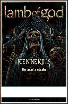 LAMB OF GOD | ICE NINE KILLS | ACADIA STRAIN Omens Tour 2023 Ltd Ed RARE Poster! - Image 1 of 2