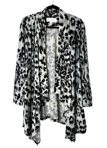 French Laundry Open Animal Print Cardigan Sweater 1X Black/white/Gray Classic - Picture 1 of 6