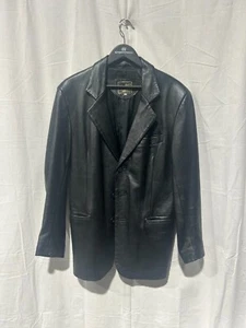 Vtg Vera Pelle Italian Leather Jacket Size 48 Made In Italy - Picture 1 of 3