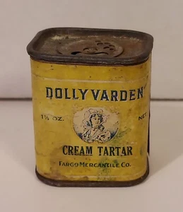 Dolly Varden Brand Vintage Cream Of Tartar Cardboard Tin - Picture 1 of 8