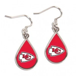 Kansas City Chiefs Teardrop Dangle Earrings – Bold Red NFL Fan Jewelry - Picture 1 of 1