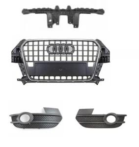 AUDI Q3 (8U) 2011 - 2015 Center grille + grille bracket + bumper grill PAIR - Picture 1 of 4