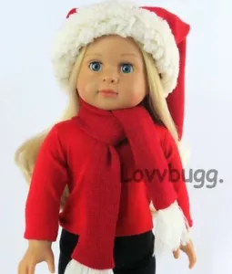 OFFERTA Set Sciarpa Cappello Babbo Natale Rosso per American Girl 18" Vestiti Bambola SPEDIZIONE GRATUITA ADDONS! - Foto 1 di 12