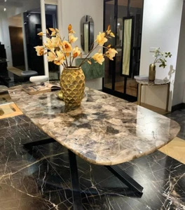 Crystal Smokey Quartz Table Quartz Kitchen &Vanity Countertop Decor Furniture - Picture 1 of 6