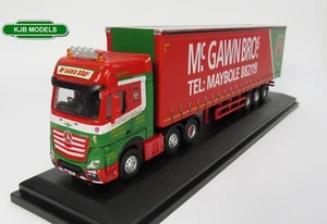 BNIB OO GAUGE OXFORD 1:76 76MB007 Mercedes Actros GSC Curtainside McGawn Lorry - Foto 1 di 2