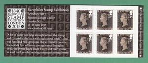 GB 2015, Royal Mail selbstklebende 175th Anniv 1d schwarze Briefmarke, Heft MB13 - Bild 1 von 2