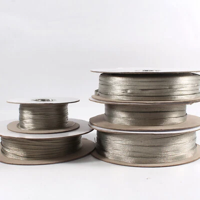 CAR ELEMENTS Wire Shielding Ground Straps Braided Copper Tinned Electrical Cable Sleeves Lot