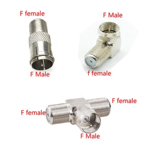 F Type Male to Dual Female Connector RF Adapter Coax Coaxial Antenna Cable Plug - Picture 1 of 6