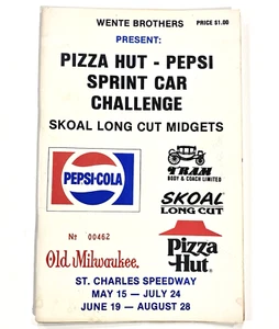 Pizza Hut - Pepsi Sprint Car Challenge Midget St. Charles Speedway 1985 Program - Picture 1 of 11