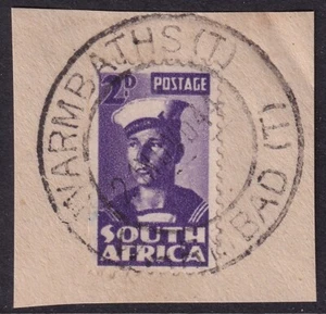 SUDAFRICA FRANCOBOLLO / ANNULLO "WARMBATHS (T) WARMBAD (T)" 1944 - Foto 1 di 1