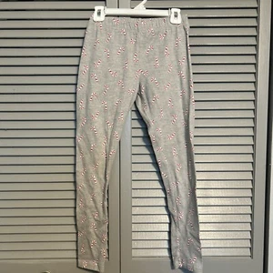 Carter's Gray With Red/White Candy Canes Leggings Girls Gray Size 12 Christmas - Picture 1 of 3