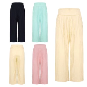 Kids Girls Pants Dance Bottom Travel Trousers Solid Color Beach Wear Gymnastic - Picture 1 of 36