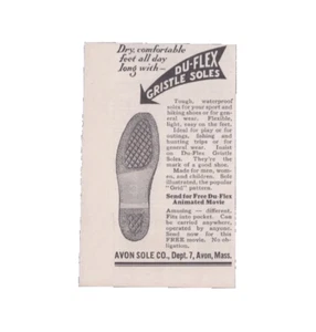 Pubblicità Stampa 1929 Avon Sole Co Avon Mass Du-Flex Suole Gristle Impermeabile Escursionismo - Foto 1 di 1