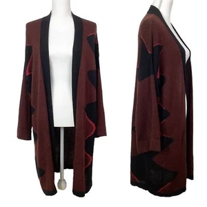 PERUVIAN CONNECTION Size S / M Alpaca Wool Kilim Kimono Long Open Sweater - Picture 1 of 14