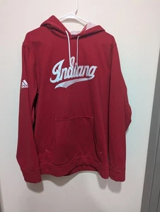 Felpa con cappuccio Adidas Indiana University Hoosiers Climawarm taglia L - Foto 1 di 6