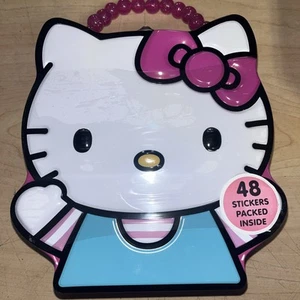 SANRIO Hello Kitty Purse Pink Teal Tin Carry Case Storage Box Anime NEW - Picture 1 of 4