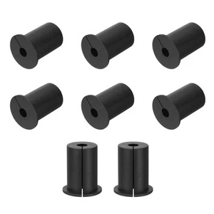 8Pcs Wall Grommets for Cables 1 Inch Cable with 8mm Hole, Silicone Black - Afbeelding 1 van 6
