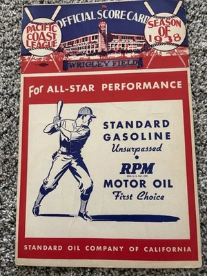 1938 Chicago Cubs vs Chicago White Sox- Scorecard - Pacific Coast League - Image 1 of 4