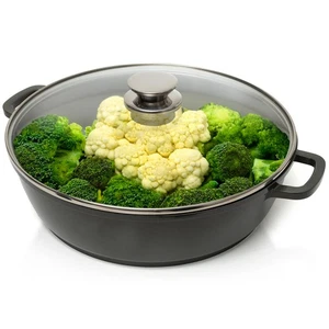 12 Inch Nonstick Large Skillet with Lid, 5 Quart Deep Saute Pan, Dishwasher &... - Picture 1 of 7