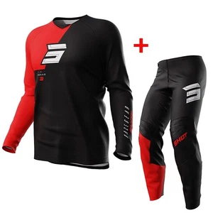 COMPLETO MOTO CROSS ENDURO FUORISTRADA QUAD MAGLIA PANTALONE SHOT SQUAD ROSSO M - Imagen 1 de 10