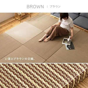 Japanease TATAMI Rush Mat marrone quadrato 32,3 x 32,3 pollici - Foto 1 di 9