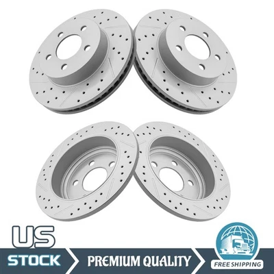 Комплект передних и задних перфорированных тормозных дисков для Jeep Liberty 2003 2004 2005 2006 2007 - Изображение 1 из 4