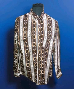 Wrangler Pearl Snap Aztec Cowboy Tribal Western Shirt Sz. L - Picture 1 of 12